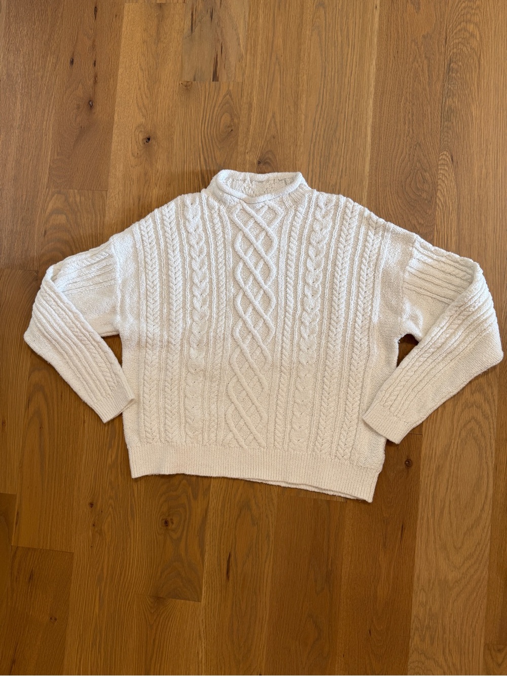 J.Crew Factory Cable Mockneck Sweater White Size Large